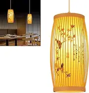 [Topyond] Wicker Pendant Light, Japandi Style Woven Lamp, Retro Rattan Chandelier for Kitchen Island Decor, Elegant Home Lighting for Dining and Restaurants