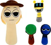 Collectible Stuffed Toy Set Comfortable Sprunki Toy Colorful Toy Figures Soft Funny Plushies Toy Kit Interesting Games Plushies Toys Set(Combination C)