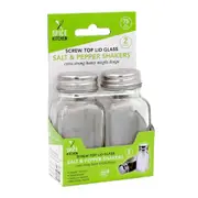 10x Stainless Steel Lid Glass Shakers Bottles Salt Pepper Spice Herb Storage Jar