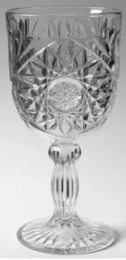 Vintage Libbey Clear Hobstar pressed glass Goblets ~ Set of 6 ~ NWT New