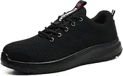 [DINGGU] Steel Toe Shoes for Men Women, Comfortable Lightweight Work Shoes Safety Steel Toe Sneakers Indestructible Construction Composite Toe Shoes