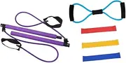 1 Set Yoga Pull Rod Stretch Workout Bands Yoga Toning Bar Exercise Equipment Stick Kit for Training Pilates Bar Fitness Equipment Resistance Rope Puller Gym Equipment Purple