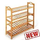 4-Tier Bamboo Shoe Rack for Shoes Boots Entryway Shoe Organizer Storage Rack