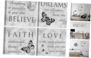 Butterfly Canvas Art Wall Decor: Inspirational Quotes Love Dream Believe Faith