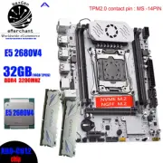 X99 LGA2011-3 Motherboard Kit E5 2680 V4 CPU 32GB DDR4 ECC RAM NVME TPM 14PIN