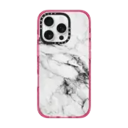 iPhone 16 Pro Impact Case MagSafe Compatible Black and White Marble