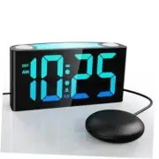 Digital Alarm Clock with Bed Shaker & RGB LED Display - Loud for Rgb Digits
