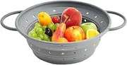 Silicone Kitchen Strainer | Soft Foldable Fruit Vegetable Washing Food Strainer with Handles - Versatile Sink Colander Strainer Draining Basket for Salads Pasta Spaghetti