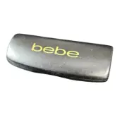 Bebe Black Hardshell Eyeglass Sunglasses Case Gold Spellout Felt Lined New Snaps