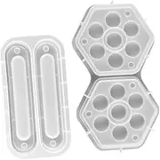 GARIOUANS 2Pcs Box Hexagon Dice Box Mold Soft Silicone Resin Molds for DIY Dice Storage Easy Demolding High Transparency for Game Lovers