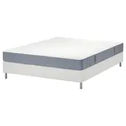 LYNGÖR divan bed, Vesteröy extra firm/light blue white, Queen