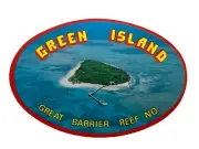 VINTAGE GREEN ISLAND GREAT BARRIER REEF N.Q QUEENSLAND UNUSED AUSTRALIAN STICKER