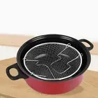 Deep Fry Pot Fries Fryer Multi Cooker Multipurpose with Mesh Basket Nonstick