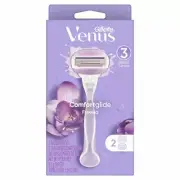 NEW Gillette Venus Comfort Glide Freesia Women's Razor & 2 Cartridges