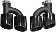 Compatible For Audi A4 A5 A6 A7 Exhaust Tip Tailtip Modification Upgrade S4 S5 S6 S7 Dual Outlet Stainless Steel Black Tailtip Silencer(Black)
