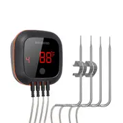 Inkbird IBT-4XS Bluetooth Wireless Meat Grill Thermometer, with 1000mAh Li-Battery and USB Charging Cable, Magnet, Timer, Alarm BBQ Thermometers for D