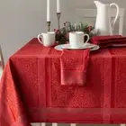 Ravenna Holiday Yarn Dyed Jacquard Fabric Table Cloth Holiday Winter Christmas T