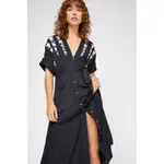 FREE PEOPLE LOVE TO LOVE YOU MIDI DRESS 黑色V領洋裝 XS號