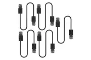 5x Cruxtec Ultra-Thin CAT6A U UTP Ethernet Compact LAN Cable Cord 0.5m Black