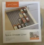 Spice Drawer Liner -Adjustable, 10ft Roll, Gray, Seasoning and Spices