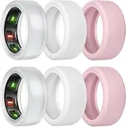 sylacor Silicone Cover for Oura Ring Protector, 3Pack Elastic Ring Case for Oura Ring Gen 3 for Gym and Working Out (2Pink+2Clear+2White, S (6/7/8/9/10))
