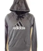 Womens Adidas Ultimate Graphic Pull Over F46678 Black Grey Hoodie Sweatshirt
