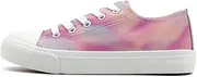 [xinran & shengli] Kids Trainers Boys Girls Canvas Shoes Low Top Lace Up Sneakers Casual Big Kids Canvas Pumps Sneakers Outdoor Sport Tennis Running Walking Shoes, Pink 02, 2 UK