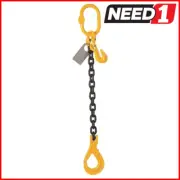 CHAIN SLING GR80 SINGLE LEG 10MM X 3M WL.L 3200KG C/W SHOTENING HOOK SAFETY HOOK