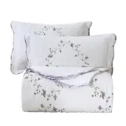 3-Piece Elegant Floral Embroidered Bedspread Coverlet Set King Size 100%