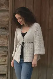Dolce Handknits Knitting Pattern #WBLI-0607 Bloomsbury - Empire A-Line Cardigan