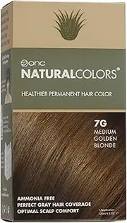 ONC NATURALCOLORS (7G Medium Golden Blonde) 4 fl. oz. (120 mL) Heat Activated Healthier Permanent Hair Dye with Certified Organic Ingredients, Ammonia Free, Vegan Friendly, 100% Gray Coverage
