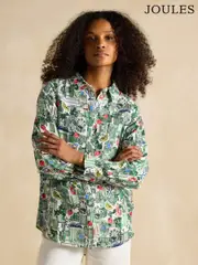 Joules Maeva Tennis Print Relaxed Fit 100% Linen Shirt (E32800) | $136