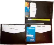 New Style Trifold Leather Man’s Bifold wallet credit card ID men's Billfold #523