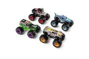 Monster Jam, Land vs. Sea 4 Pack Monster Trucks Grave Digger, Max-D, Megalodon, and Pirates, 1:64 Scale, Kids Toys for Boys and Girls Ages 3 and up