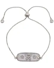 Rachel Reinhardt Plated CZ & Enamel Butterfly Connector Bracelet