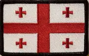 GEORGIA Flag Patch With Hook & Loop fastener Morale Emblem BLACK Border