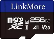 LinkMore XV13 256GB MicroSD Memory Card, MicroSDXC A1 UHS-I U3 V30 Class 10, Read Up to 95MB/s, Write Up to 65MB/s, SD Adapter Included