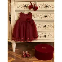 在飛比找ETMall東森購物網優惠-洋氣女寶紅色禮盒嬰兒周歲公主裙