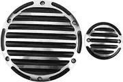 Motorcycle Derby Trimmer Clutch Side Cover Engine Timing Cap In Black Plating Fit For Touring FLD FXD XL883 XL1200 From 1986 To 2013 Superior Aluminum Material Antirust Antiwear
