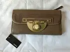 Mimco Leather Cement Large Clutch Wallet Wristlet New with defects