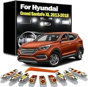 12Pcs LED Bulb Interior Sun Visor Light Kit, For Grand Santa Fe Santafe XL Maxcruz 2013 2014 2015 2016 2017 2018