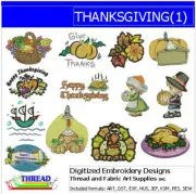 Embroidery Design Set - Thanksgiving(1) - 13 Designs - 9 Formats - USB Stick
