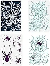 FINGERINSPIRE 3PCS Spider Web Painting Stencil 8.3x11.7inch Reusable Halloween Spider Stencil Spider Web Drawing Template Halloween Themed Stencil for DIY Holiday Party Home Decoration
