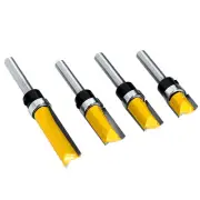 4PCS New 1/4" Shank Straight Flush Trim Router Bit Set Woodwork Trimming Tool