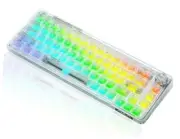 60% Transparent Wireless Mechanical Keyboard,Gasket Hot Swappable Custom White