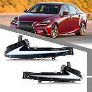 LED Daytime Running Light Assembly Compatible with Lexus IS350 IS250 IS200t IS300 ISF 2014 2015 2016 Sequential Turn Signal DRL Kit Accessory [Not Fit 2017-2020]