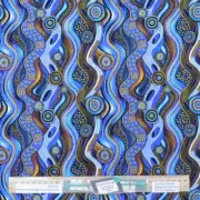 Quilting Patchwork Sewing Fabric Sahul Land Blue 50x55cm FQ