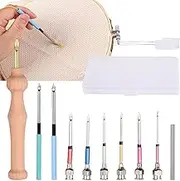 Embroidery Needles for Crochet | Crocheting Embroidery Punch Pen,Stitching Kit, Embroidery Needle Kit for Women, Men, Adults, Beginner