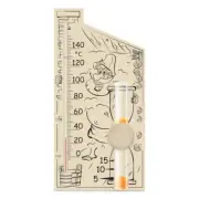 Sauna Banya Bath SPA Wood Sand Timer Clock Wall 15 Minute Hourglass Thermometer