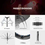 NEEWER RP19C Ring Light Kit with 3pcs Mobile Phone Bracket